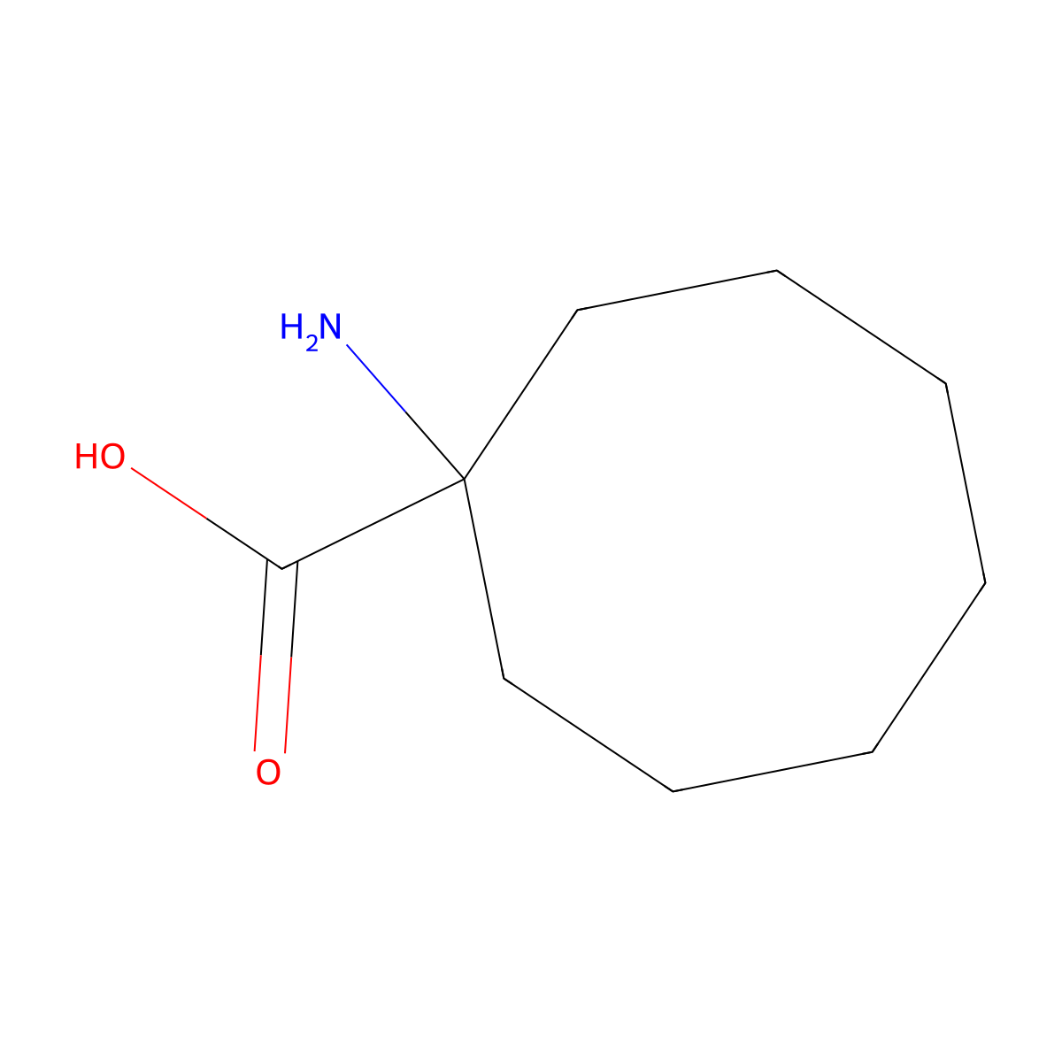 1-Aminocyclooctane-1-carboxylic acid molecular structure, CAS 28248-38-6