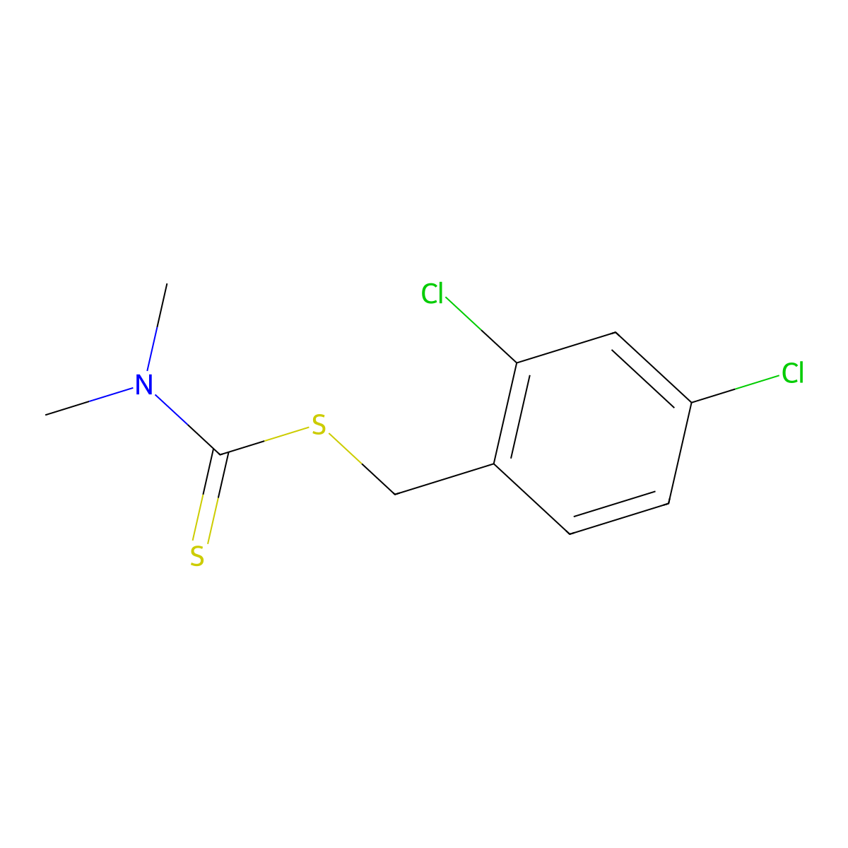 (2,4-dichlorophenyl)methyl N,N-dimethylcarbamodithioate molecular structure, CAS 28249-28-7