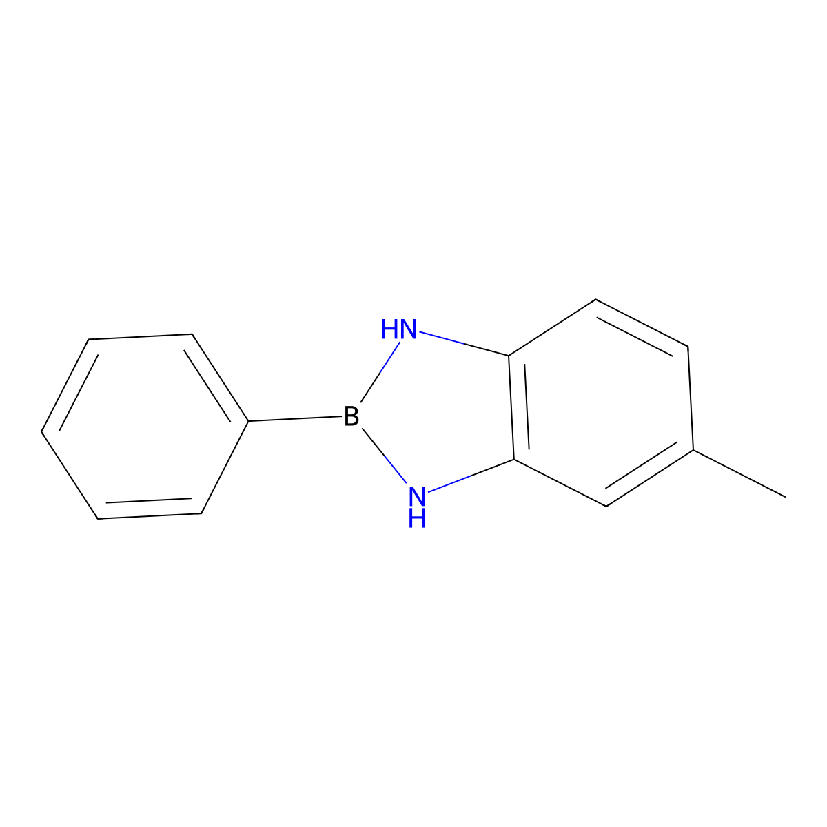 5-Methyl-2-phenyl-2,3-dihydro-1H-1,3,2-benzodiazaborole molecular structure, CAS 28249-53-8