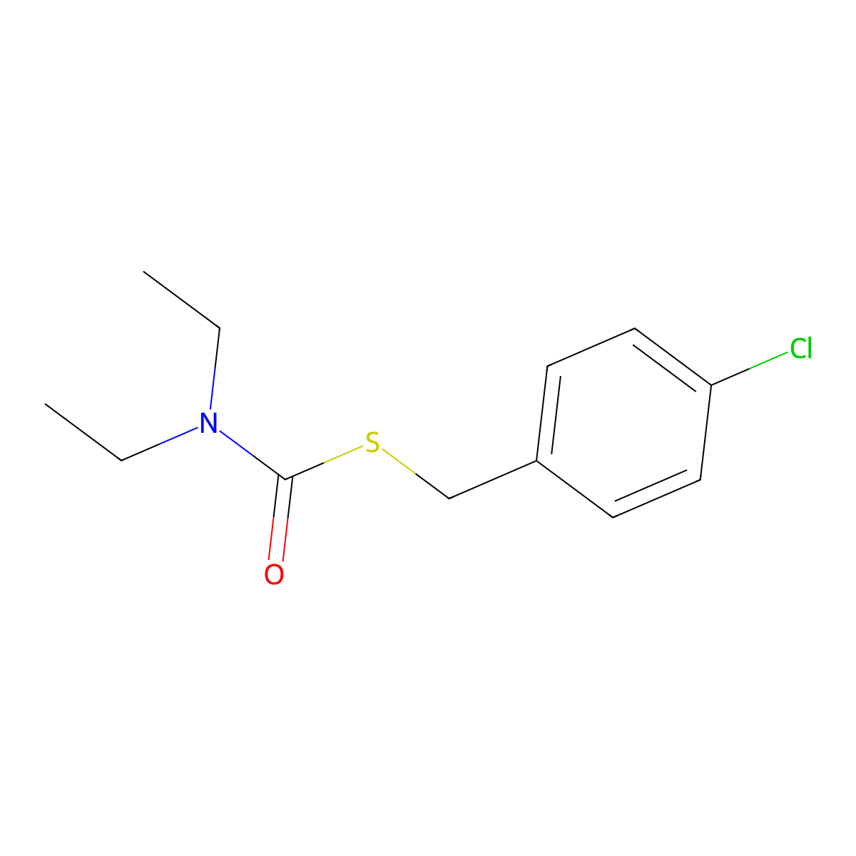 Thiobencarb molecular structure, CAS 28249-77-6