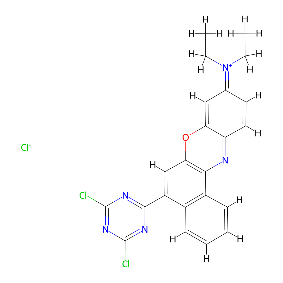 [5-(4,6-Dichloro-1,3,5-triazin-2-yl)benzo[a]phenoxazin-9-ylidene]-diethylazanium chloride molecular structure, CAS 28249-90-3
