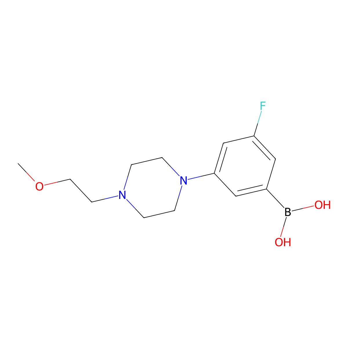 3-Fluoro-5-[4-(2-methoxyethyl)-1-piperazinyl]phenylboronic acid molecular structure, CAS 2824969-52-8