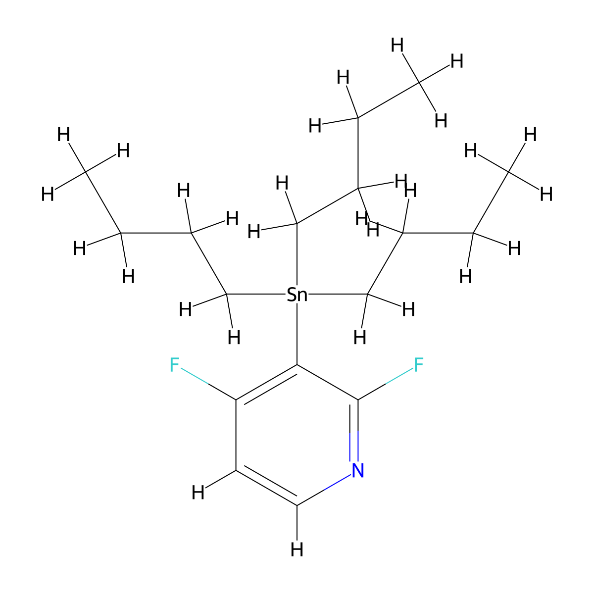 2,4-Difluoro-3-(tributylstannyl)pyridine molecular structure, CAS 2824977-40-2