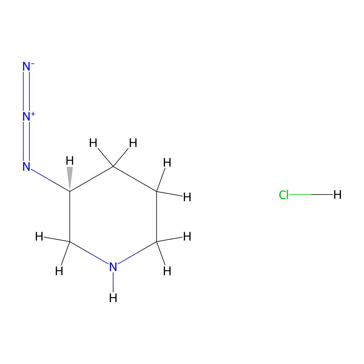 (3S)-3-azidopiperidine hydrochloride molecular structure, CAS 2824986-61-8