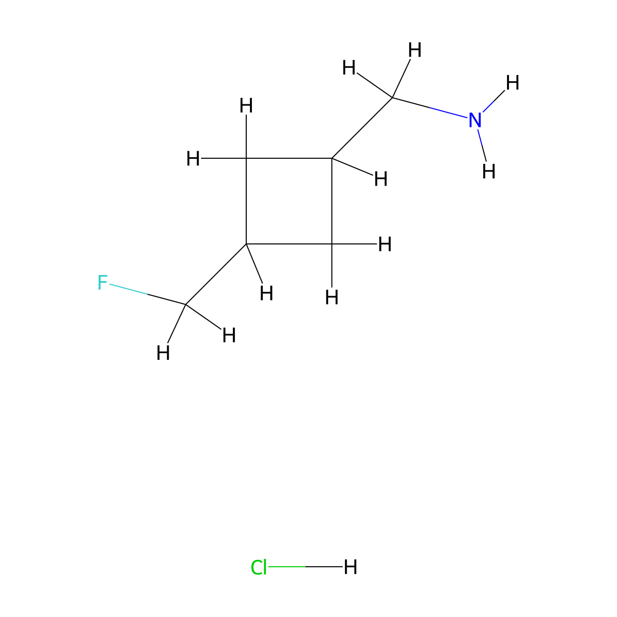 1-[3-(Fluoromethyl)cyclobutyl]methanamine hydrochloride molecular structure, CAS 2824986-64-1