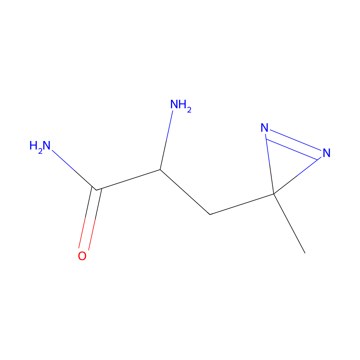 (2S)-2-amino-3-(3-methyl-3H-diazirin-3-yl)propanamide molecular structure, CAS 2824986-65-2