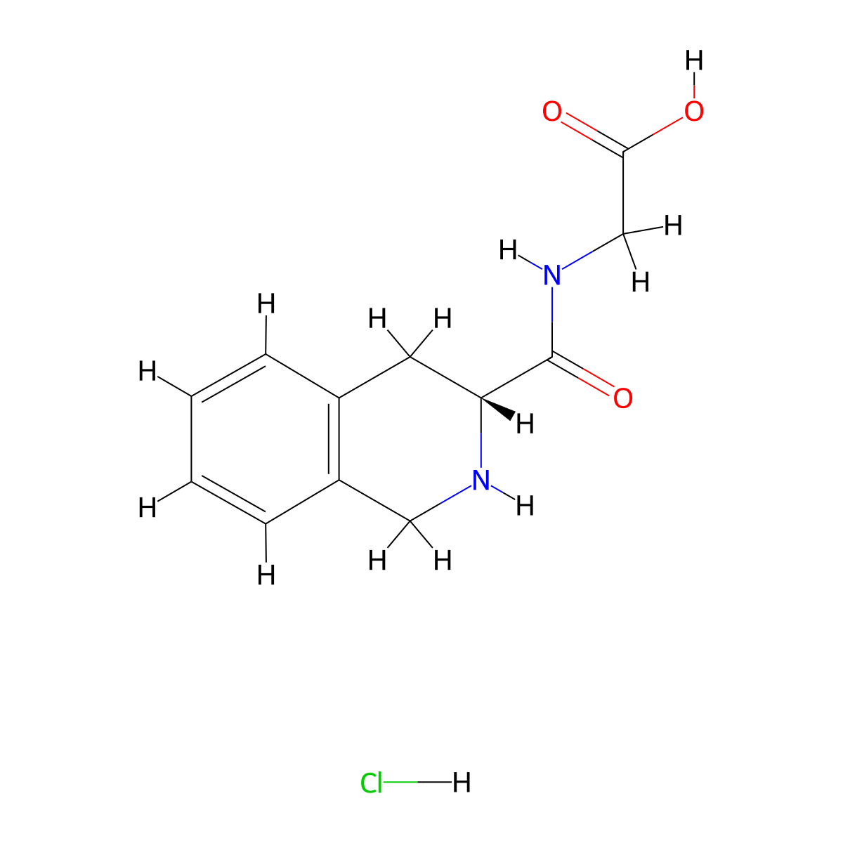2-{[(3R)-1,2,3,4-tetrahydroisoquinolin-3-yl]formamido}aceticacidhydrochloride molecular structure, CAS 2824986-70-9