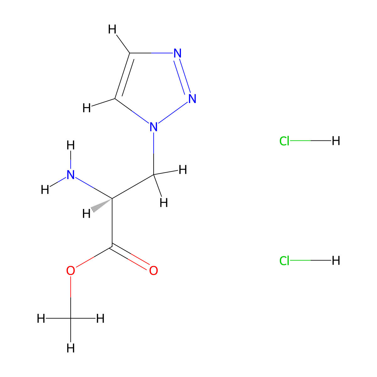 methyl (2S)-2-amino-3-(1H-1,2,3-triazol-1-yl)propanoate dihydrochloride molecular structure, CAS 2824986-71-0