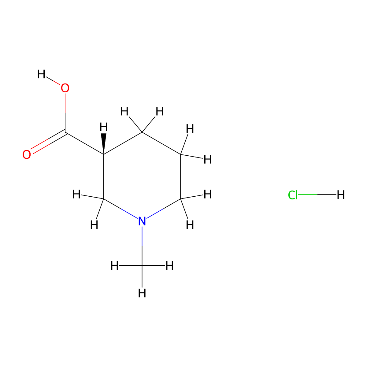 (3R)-1-methylpiperidine-3-carboxylic acid hydrochloride molecular structure, CAS 2824986-73-2