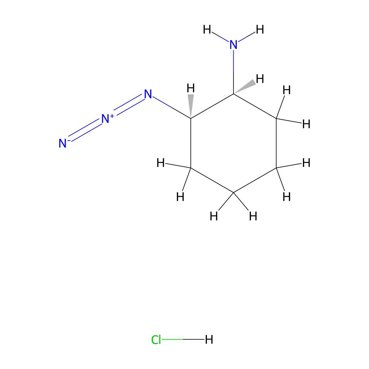 (1S,2R)-2-azidocyclohexan-1-amine hydrochloride molecular structure, CAS 2824986-74-3
