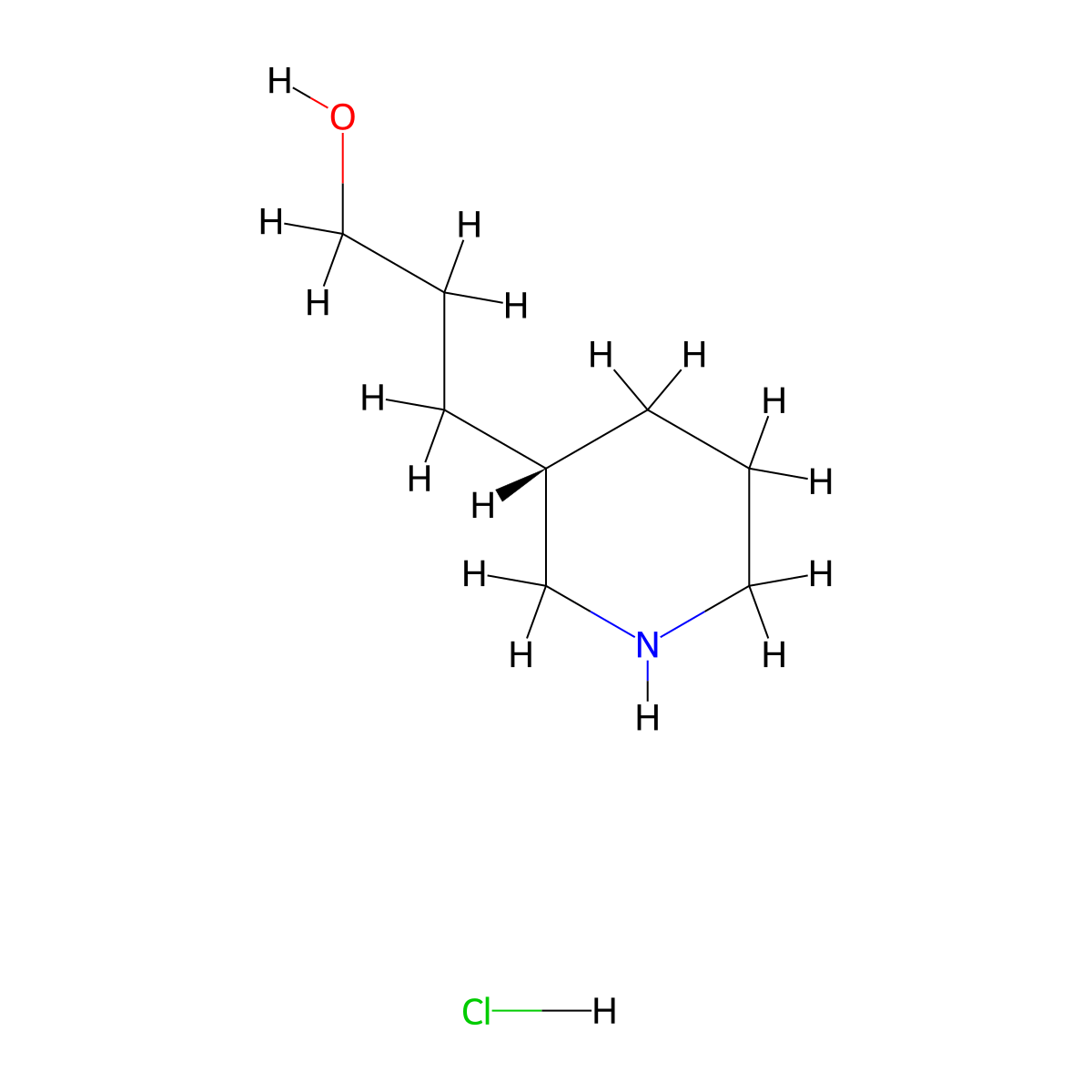 3-[(3S)-piperidin-3-yl]propan-1-olhydrochloride molecular structure, CAS 2824986-76-5