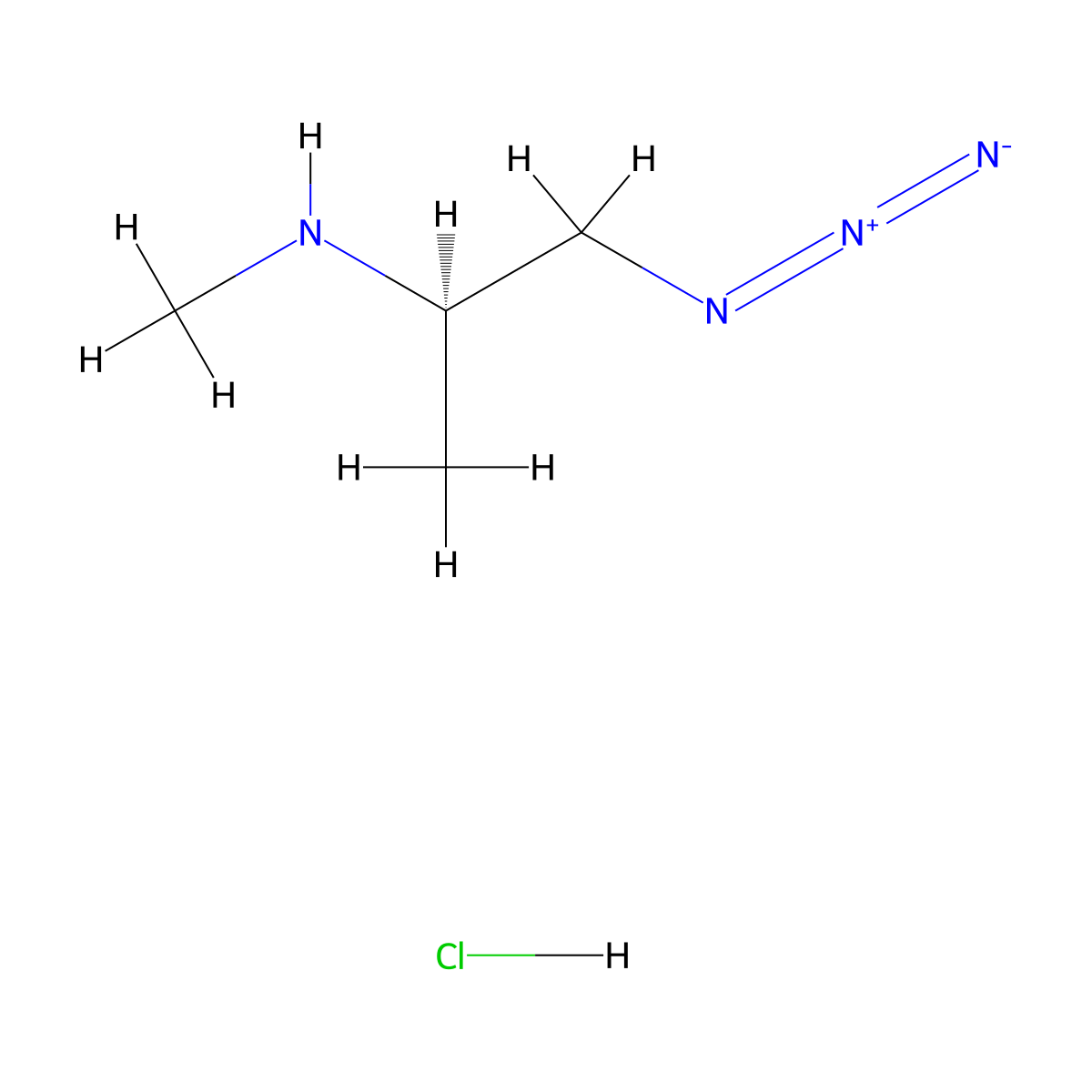 [(2R)-1-azidopropan-2-yl](methyl)amine hydrochloride molecular structure, CAS 2824986-79-8