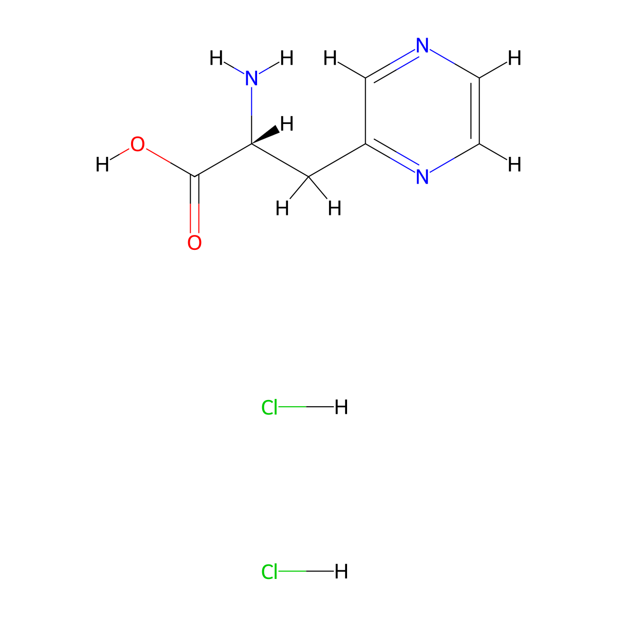 (2R)-2-amino-3-(pyrazin-2-yl)propanoicaciddihydrochloride molecular structure, CAS 2824986-83-4