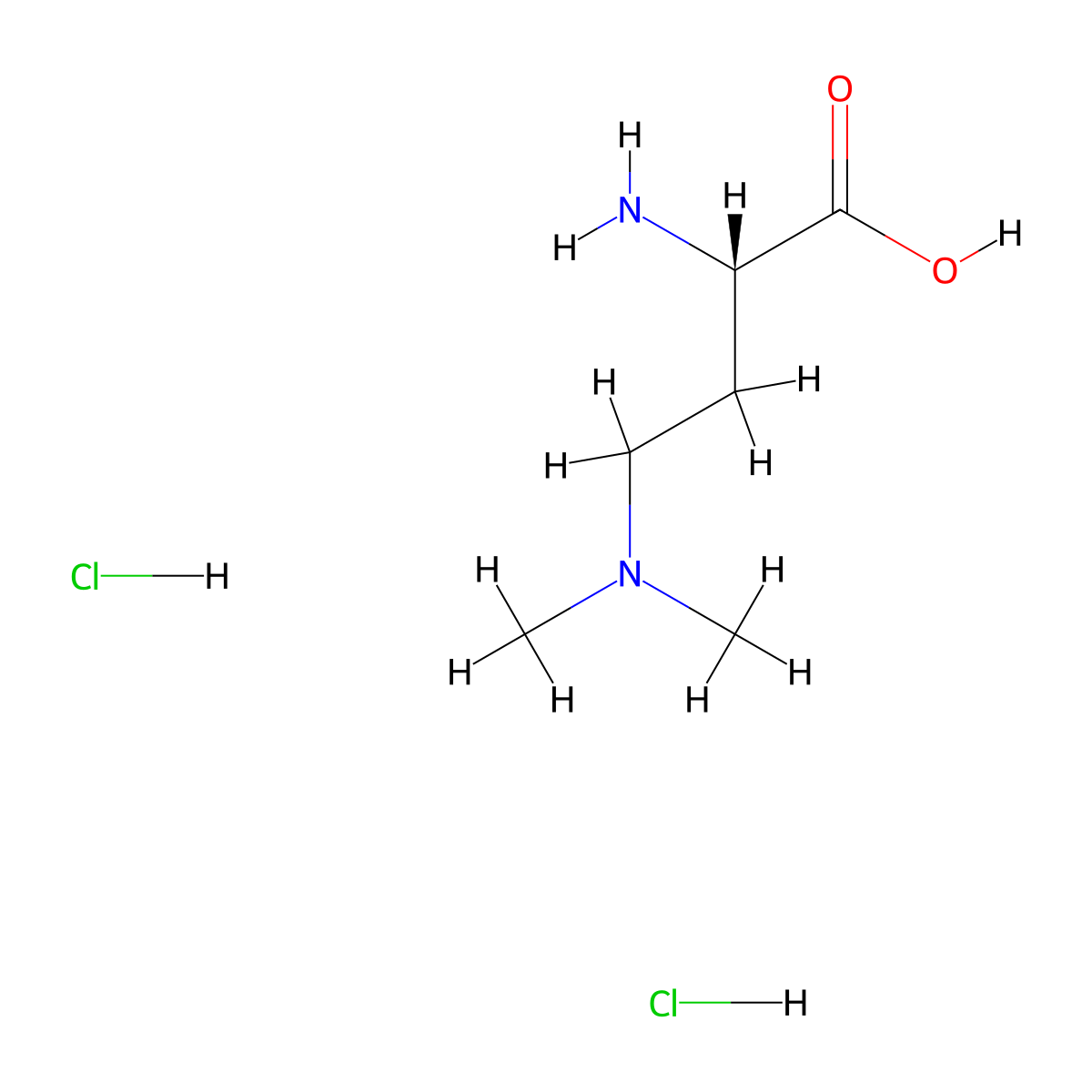 (2S)-2-amino-4-(dimethylamino)butanoic acid dihydrochloride molecular structure, CAS 2824986-84-5