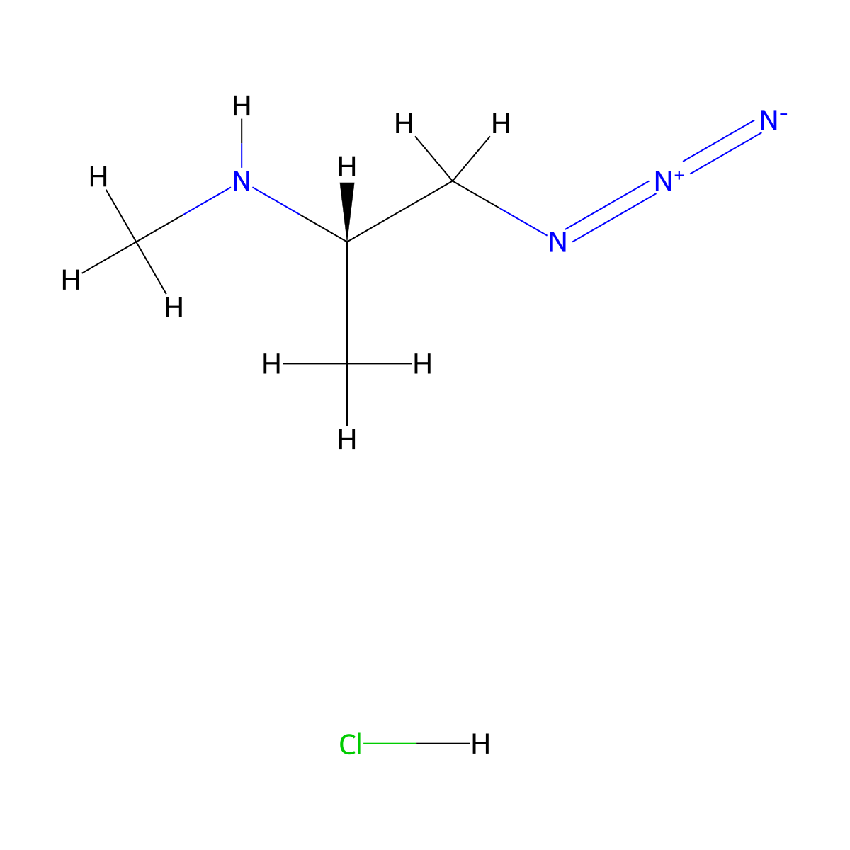 [(2S)-1-azidopropan-2-yl](methyl)amine hydrochloride molecular structure, CAS 2824986-86-7