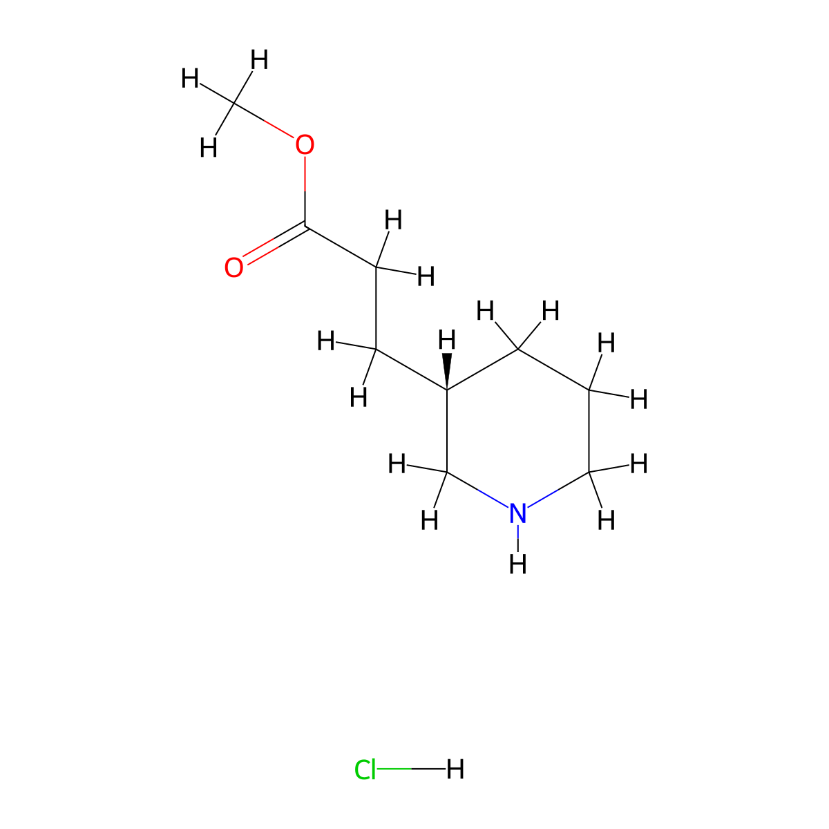 methyl3-[(3S)-piperidin-3-yl]propanoatehydrochloride molecular structure, CAS 2824986-87-8