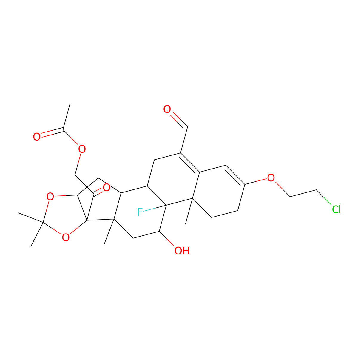 Formocortal molecular structure, CAS 2825-60-7