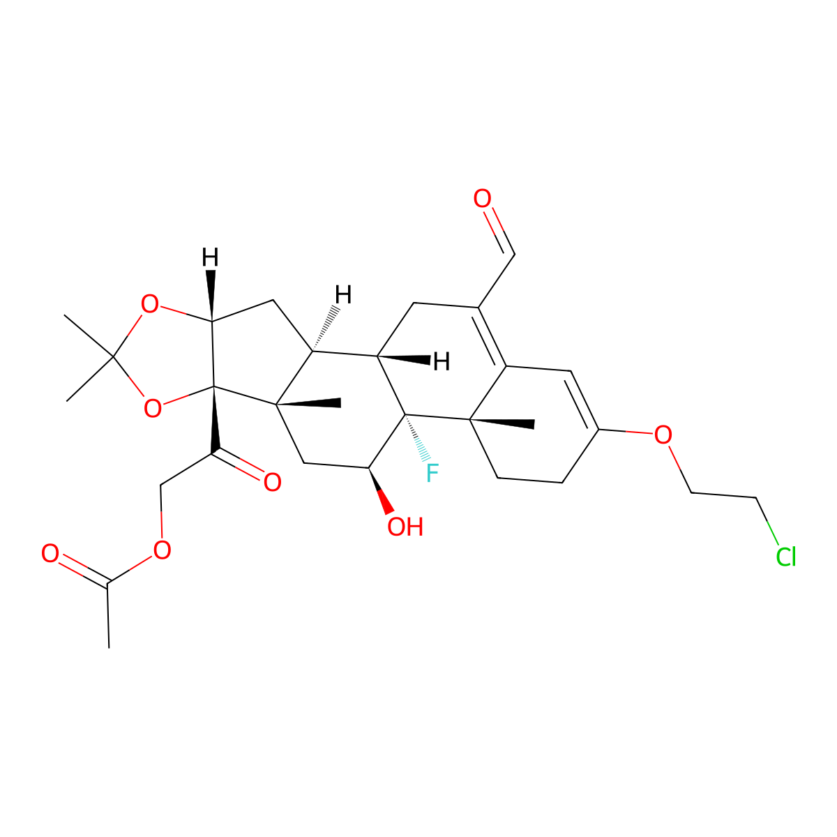 Formocortal molecular structure, CAS 2825-60-7