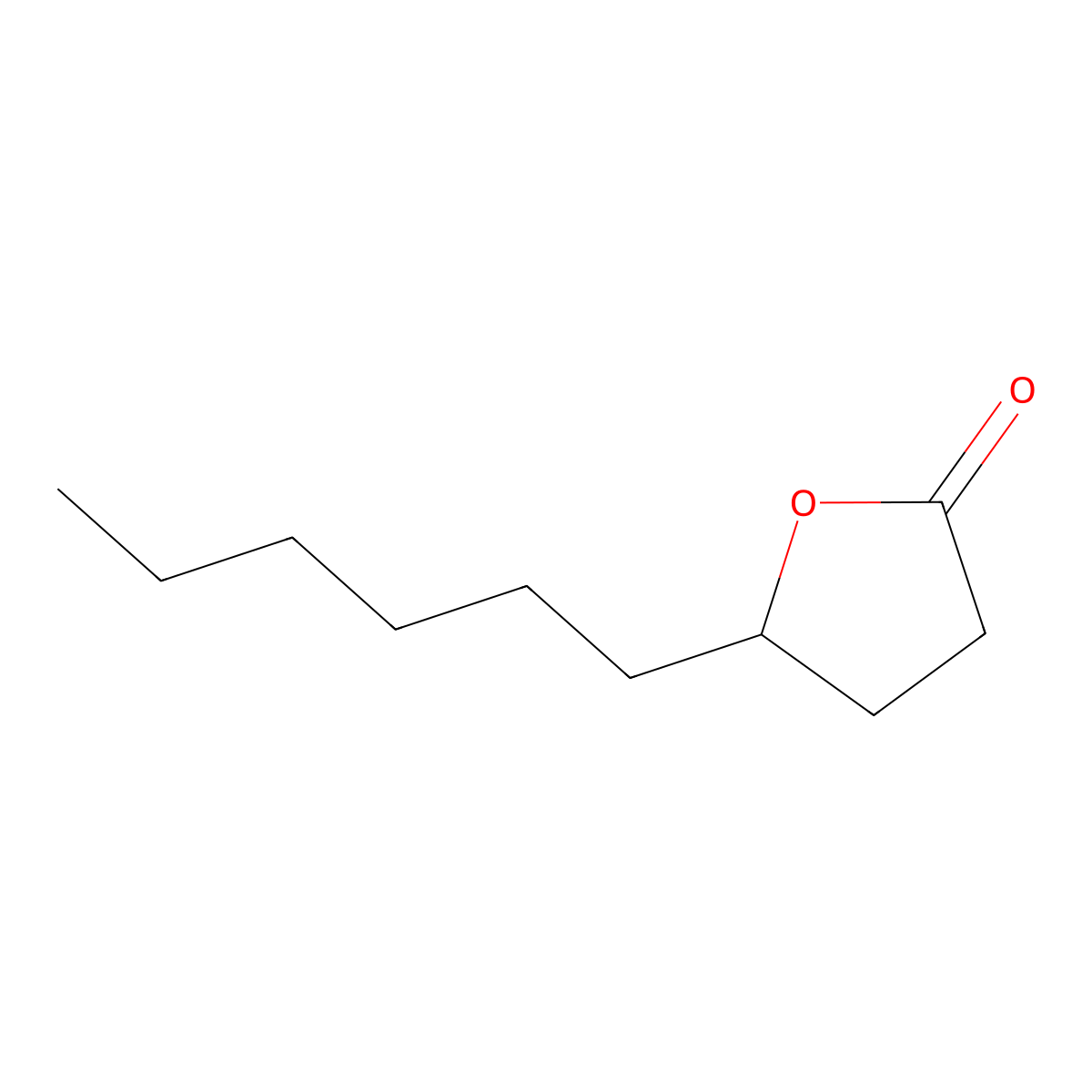 Gamma-Decalactone molecular structure, CAS 2825-92-5