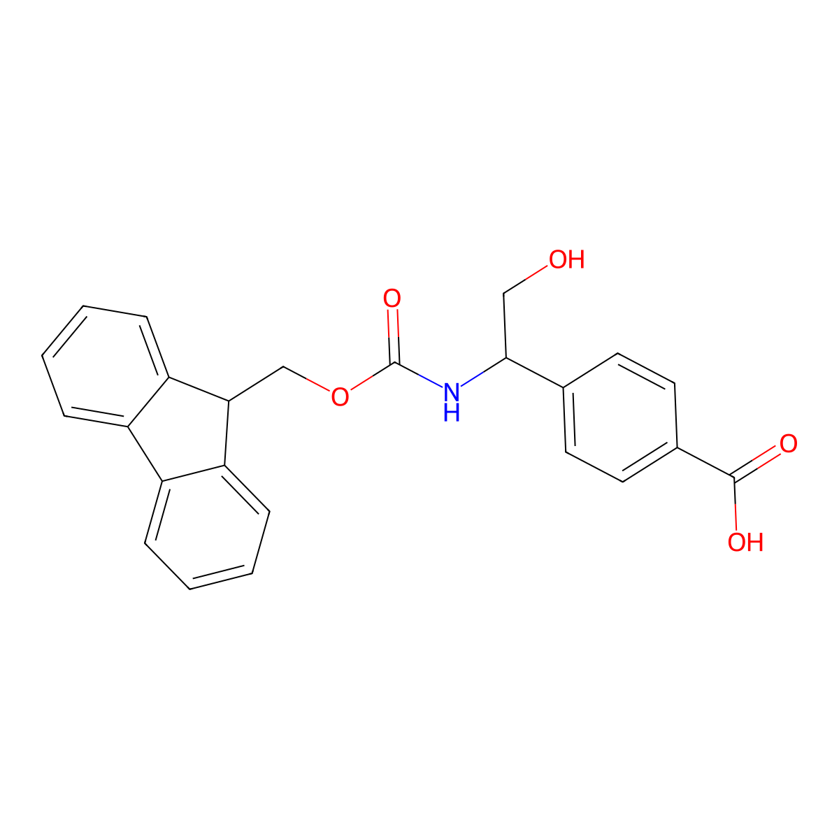 4-[1-({[(9H-fluoren-9-yl)methoxy]carbonyl}amino)-2-hydroxyethyl]benzoicacid molecular structure, CAS 2825004-94-0