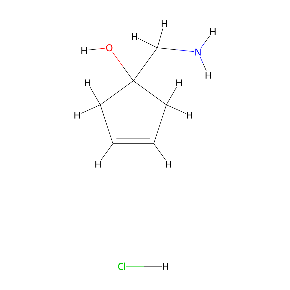 1-(Aminomethyl)cyclopent-3-en-1-olhydrochloride molecular structure, CAS 2825004-96-2