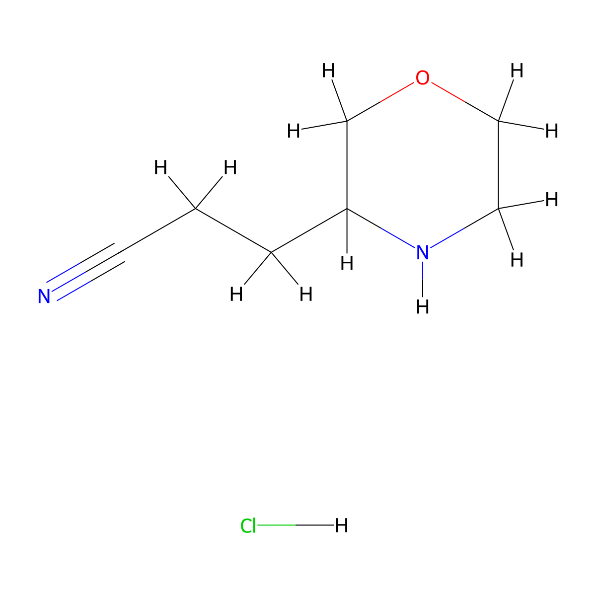 3-(Morpholin-3-yl)propanenitrile hydrochloride molecular structure, CAS 2825004-97-3
