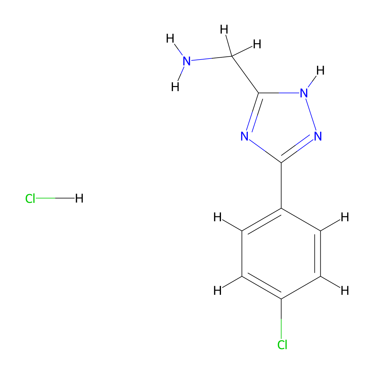 1-[5-(4-chlorophenyl)-4H-1,2,4-triazol-3-yl]methanamine hydrochloride molecular structure, CAS 2825005-04-5
