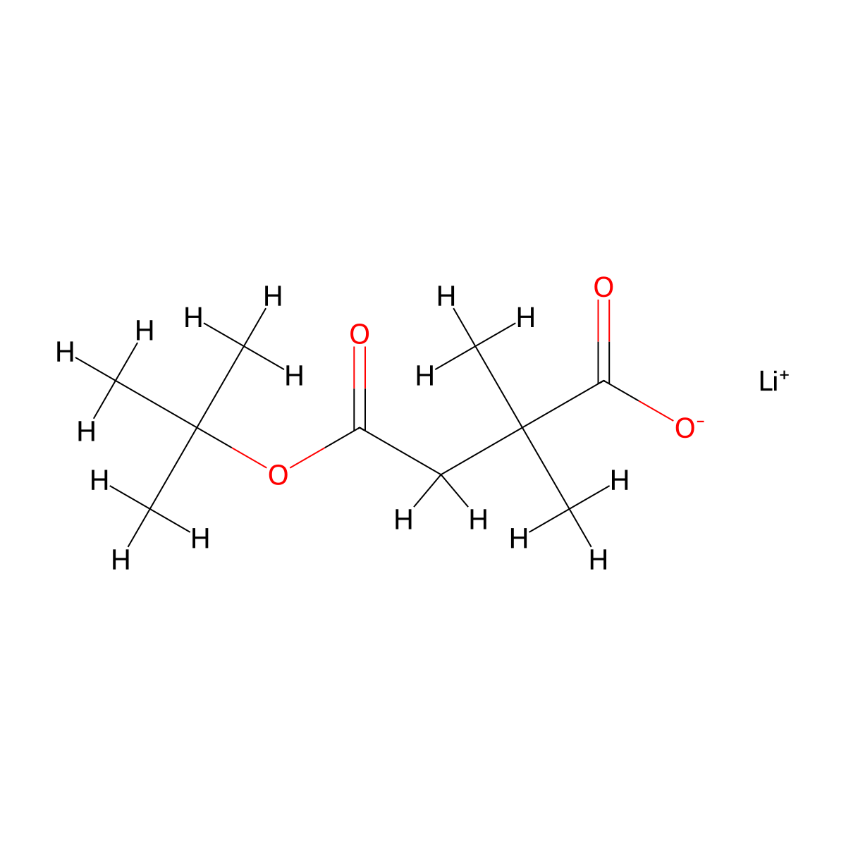 Lithium(1+)4-(tert-butoxy)-2,2-dimethyl-4-oxobutanoate molecular structure, CAS 2825005-06-7