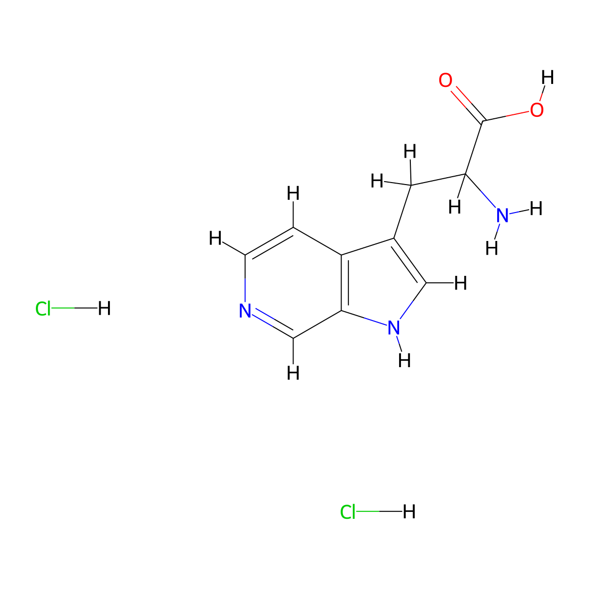 2-amino-3-{1H-pyrrolo[2,3-c]pyridin-3-yl}propanoic acid dihydrochloride molecular structure, CAS 2825005-10-3