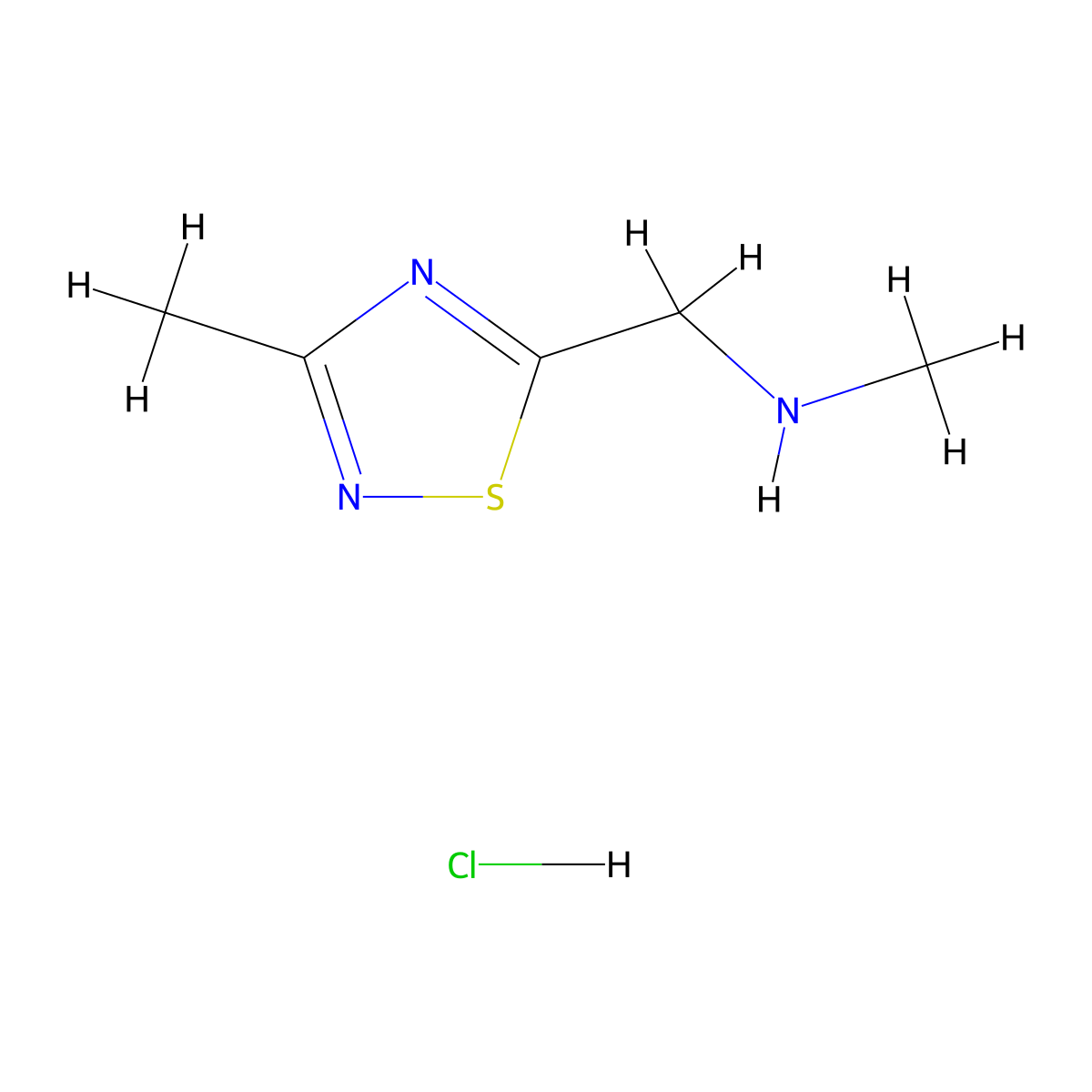 Methyl[(3-methyl-1,2,4-thiadiazol-5-yl)methyl]aminehydrochloride molecular structure, CAS 2825005-11-4