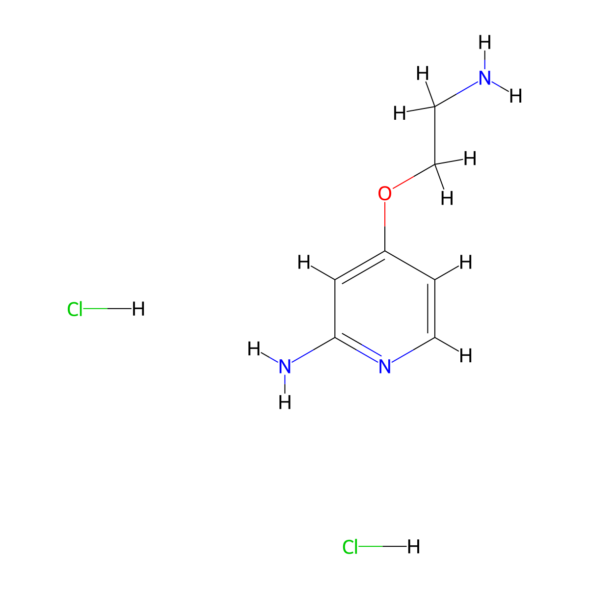 4-(2-Aminoethoxy)pyridin-2-aminedihydrochloride molecular structure, CAS 2825005-12-5