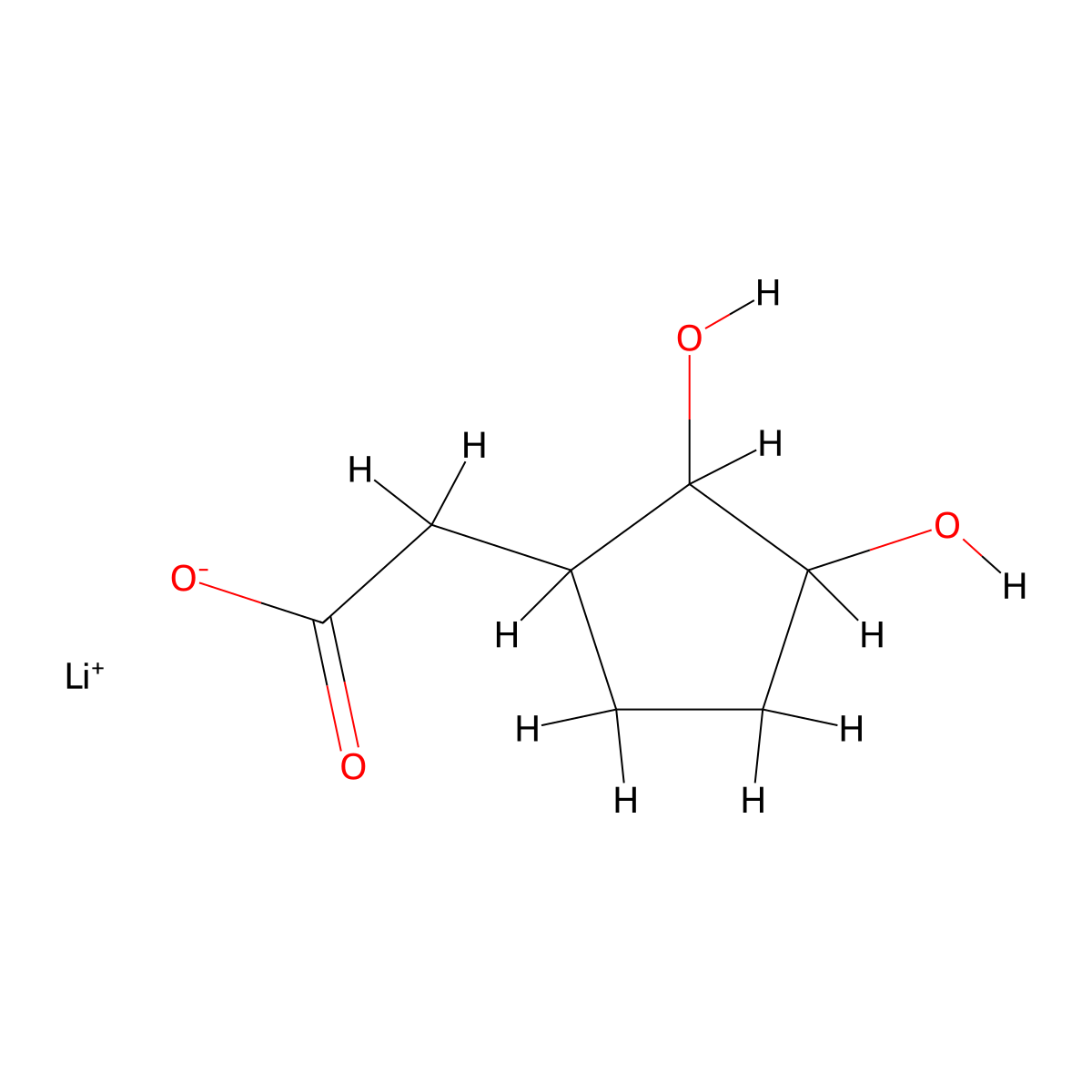 Lithium(1+) 2-(2,3-dihydroxycyclopentyl)acetate molecular structure, CAS 2825005-19-2