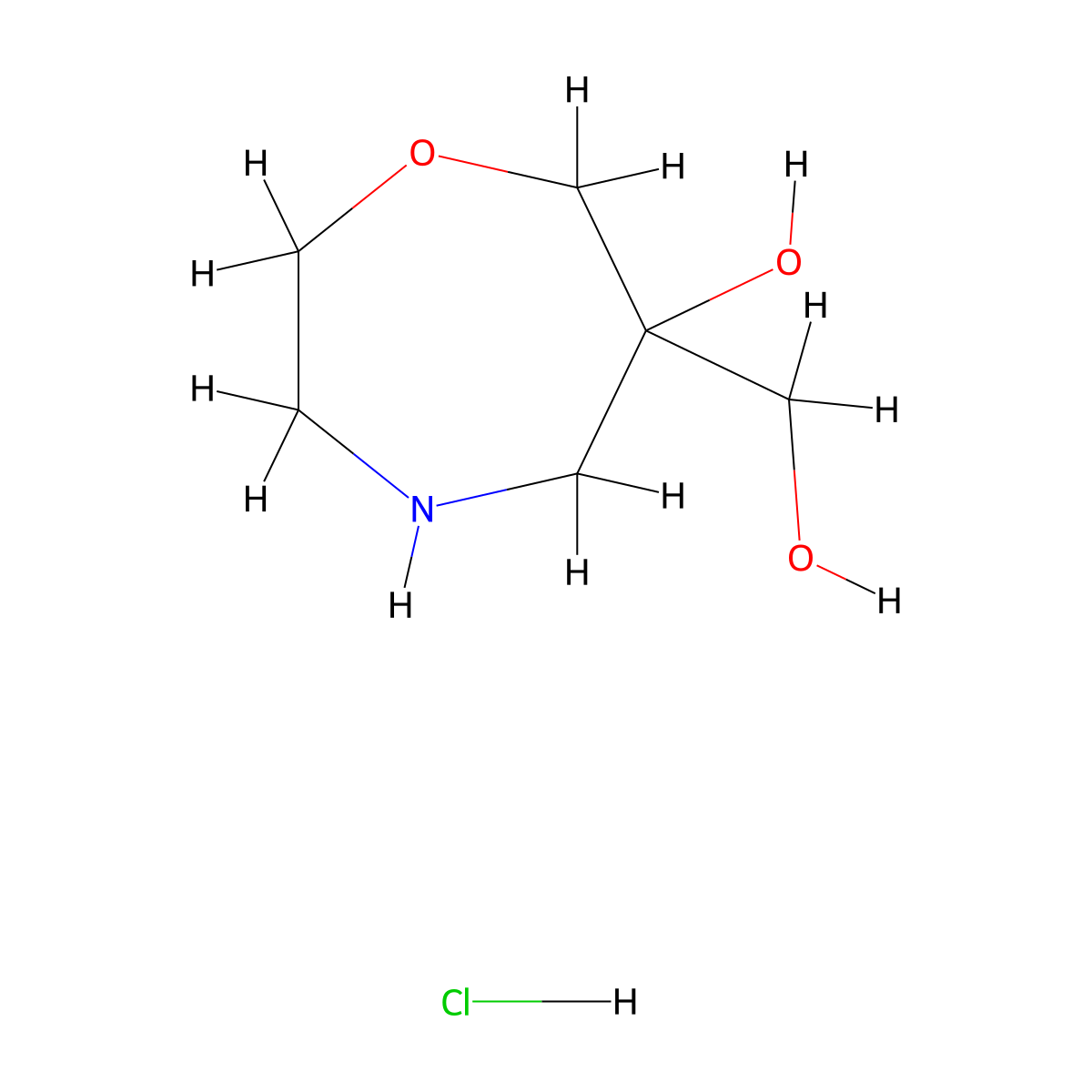 6-(Hydroxymethyl)-1,4-oxazepan-6-ol hydrochloride molecular structure, CAS 2825005-21-6
