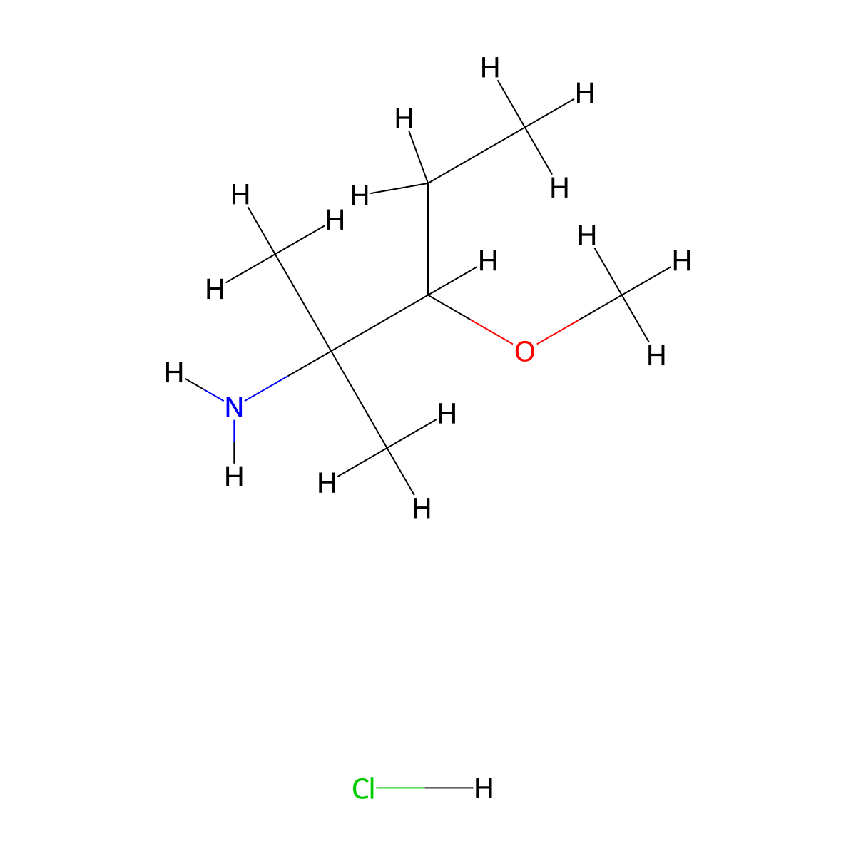 3-Methoxy-2-methylpentan-2-aminehydrochloride molecular structure, CAS 2825005-22-7
