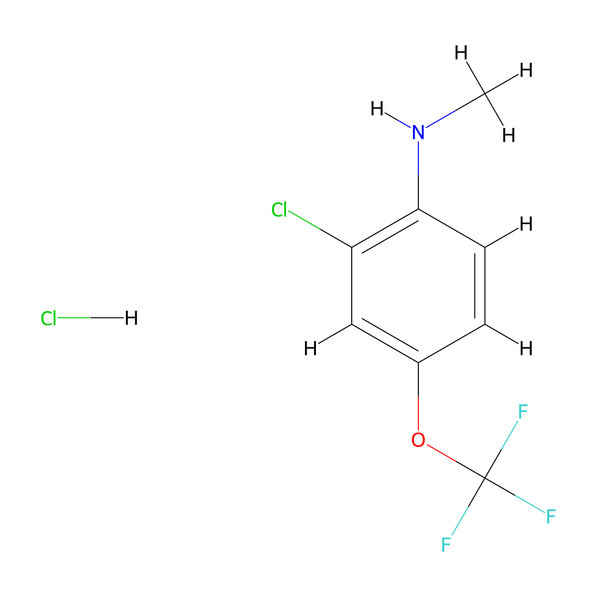 2-chloro-N-methyl-4-(trifluoromethoxy)anilinehydrochloride molecular structure, CAS 2825005-24-9