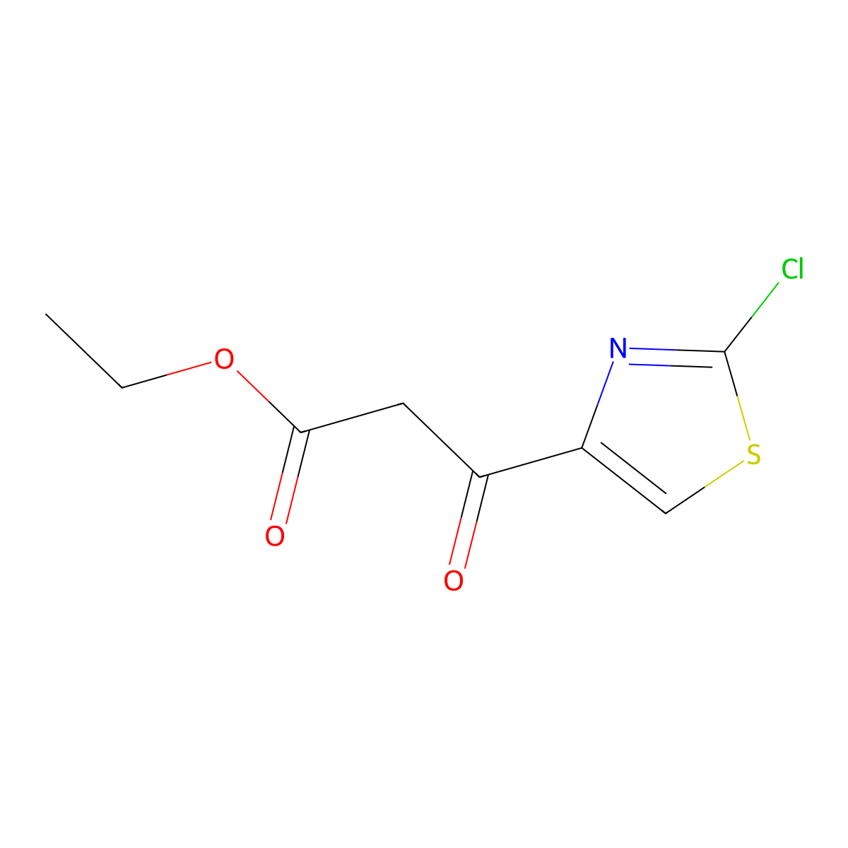 Ethyl 3-(2-chloro-1,3-thiazol-4-yl)-3-oxopropanoate molecular structure, CAS 2825005-27-2