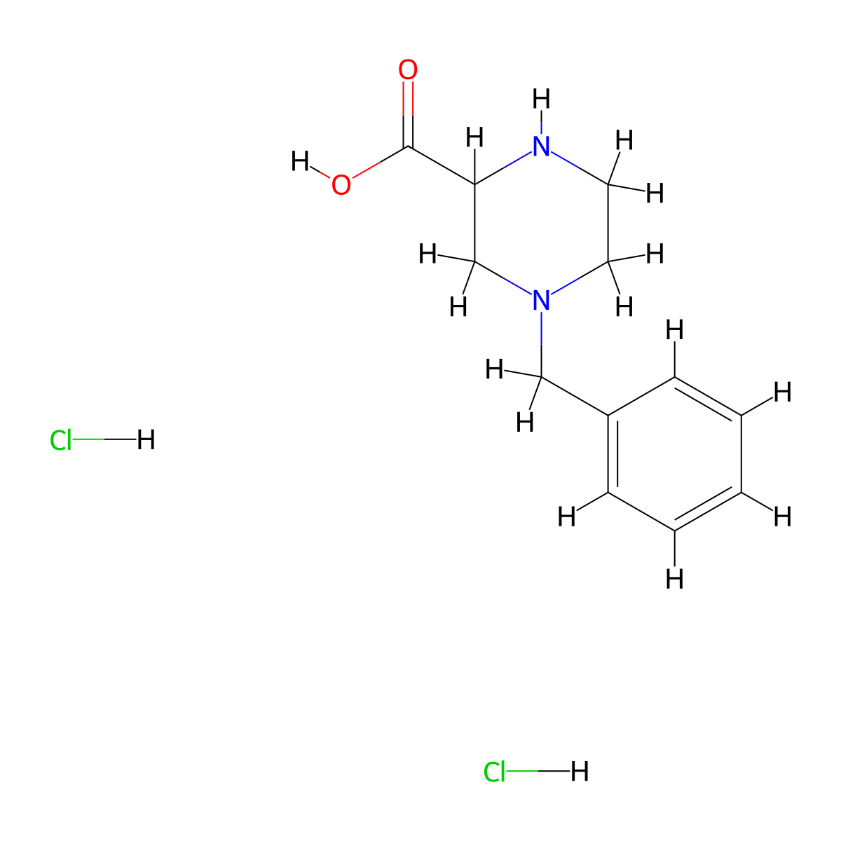 4-Benzylpiperazine-2-carboxylicaciddihydrochloride molecular structure, CAS 2825005-29-4