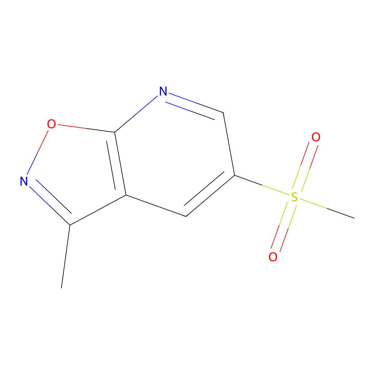 5-Methanesulfonyl-3-methyl-[1,2]oxazolo[5,4-b]pyridine molecular structure, CAS 2825005-33-0