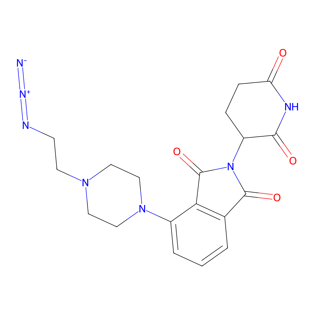 4-[4-(2-azidoethyl)piperazin-1-yl]-2-(2,6-dioxopiperidin-3-yl)-2,3-dihydro-1H-isoindole-1,3-dione molecular structure, CAS 2825005-34-1