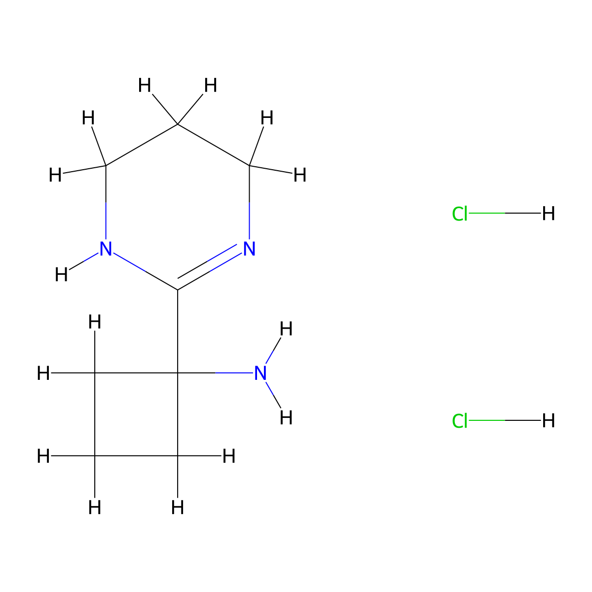 1-(1,4,5,6-Tetrahydropyrimidin-2-yl)cyclobutan-1-aminedihydrochloride molecular structure, CAS 2825005-35-2