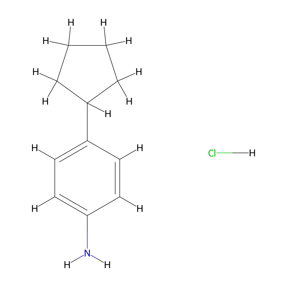 4-Cyclopentylaniline hydrochloride molecular structure, CAS 2825005-36-3