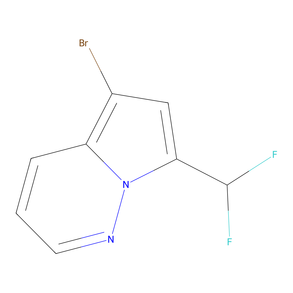 5-Bromo-7-(difluoromethyl)pyrrolo[1,2-b]pyridazine molecular structure, CAS 2825005-39-6