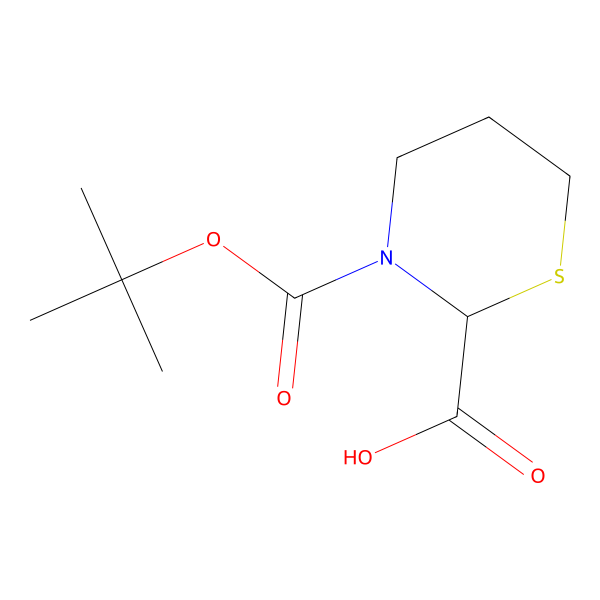 3-[(Tert-butoxy)carbonyl]-1,3-thiazinane-2-carboxylic acid molecular structure, CAS 2825005-41-0