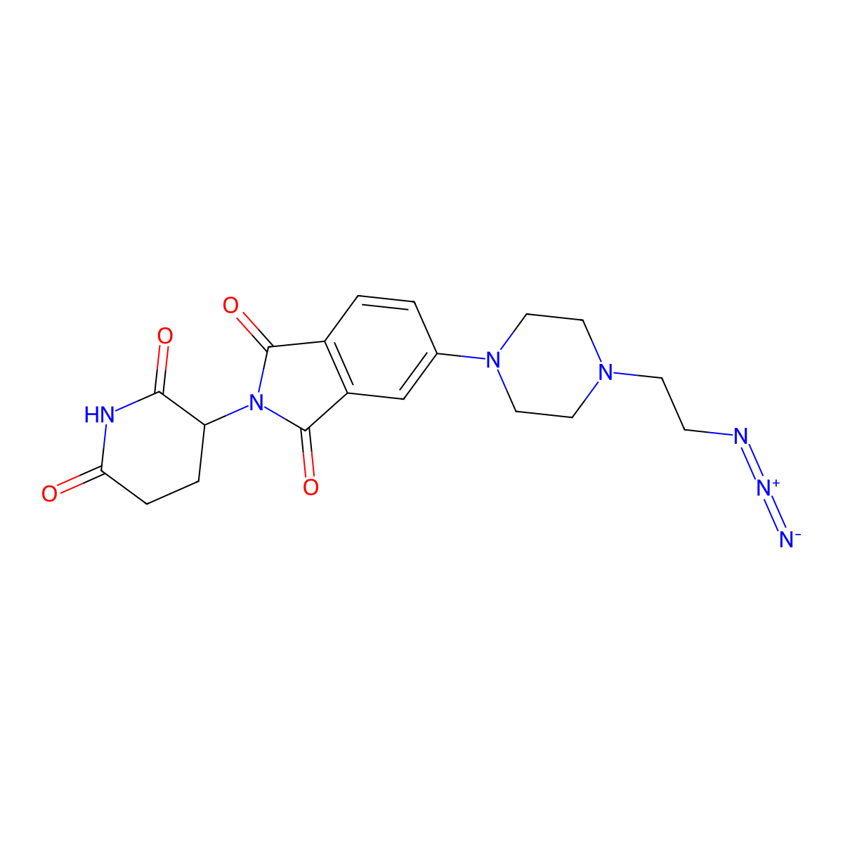 5-[4-(2-azidoethyl)piperazin-1-yl]-2-(2,6-dioxopiperidin-3-yl)-2,3-dihydro-1H-isoindole-1,3-dione molecular structure, CAS 2825005-43-2