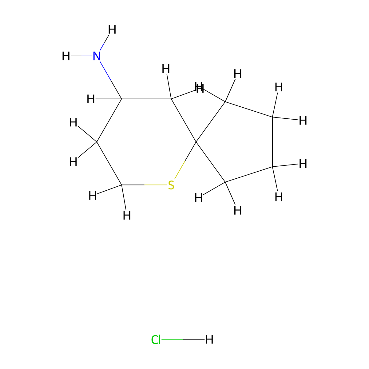 6-Thiaspiro[4.5]decan-9-aminehydrochloride molecular structure, CAS 2825005-49-8