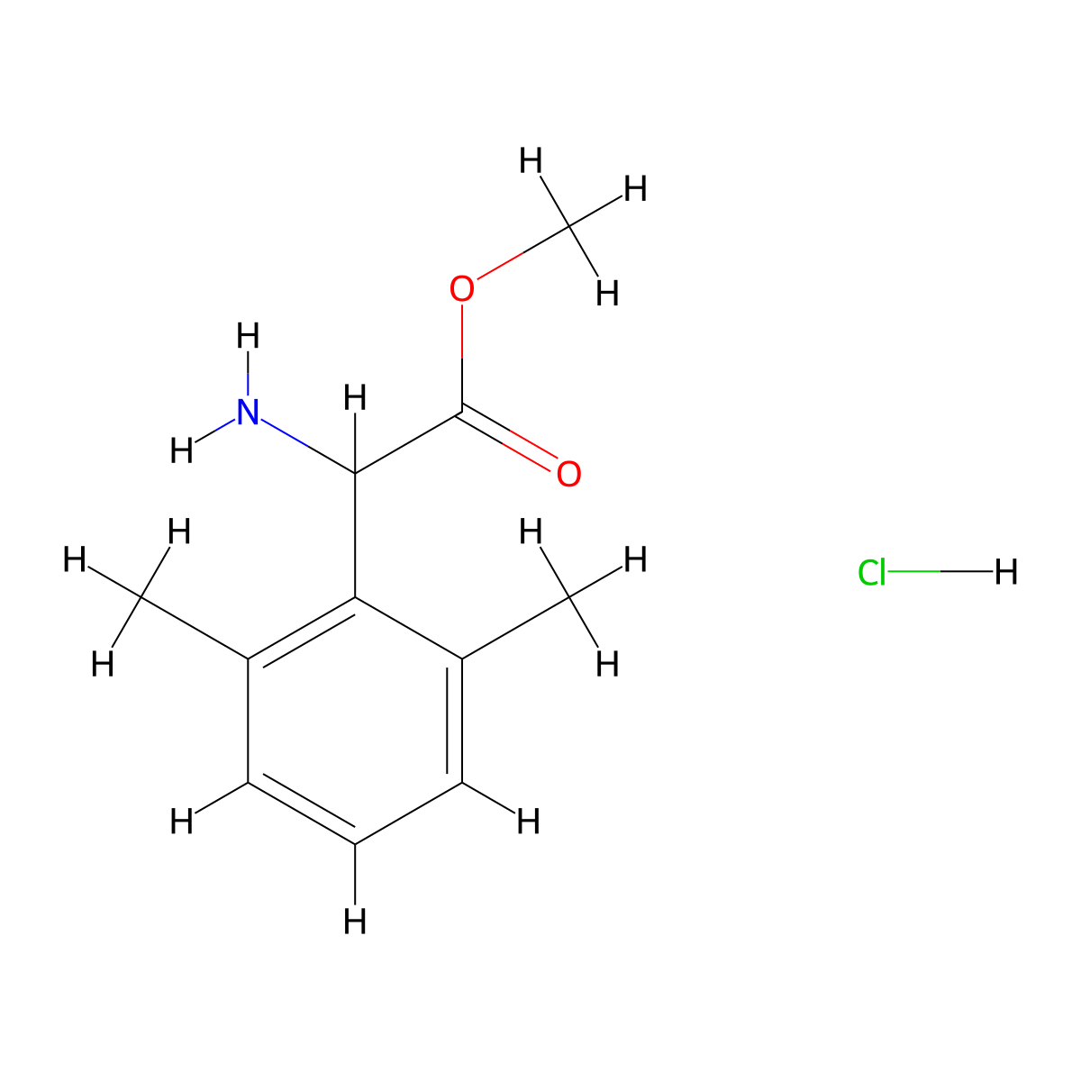 Methyl2-amino-2-(2,6-dimethylphenyl)acetatehydrochloride molecular structure, CAS 2825005-51-2