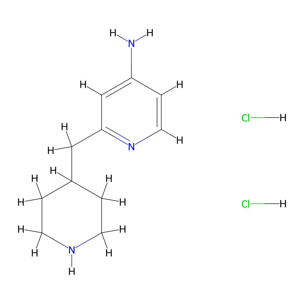 2-[(Piperidin-4-yl)methyl]pyridin-4-aminedihydrochloride molecular structure, CAS 2825005-52-3