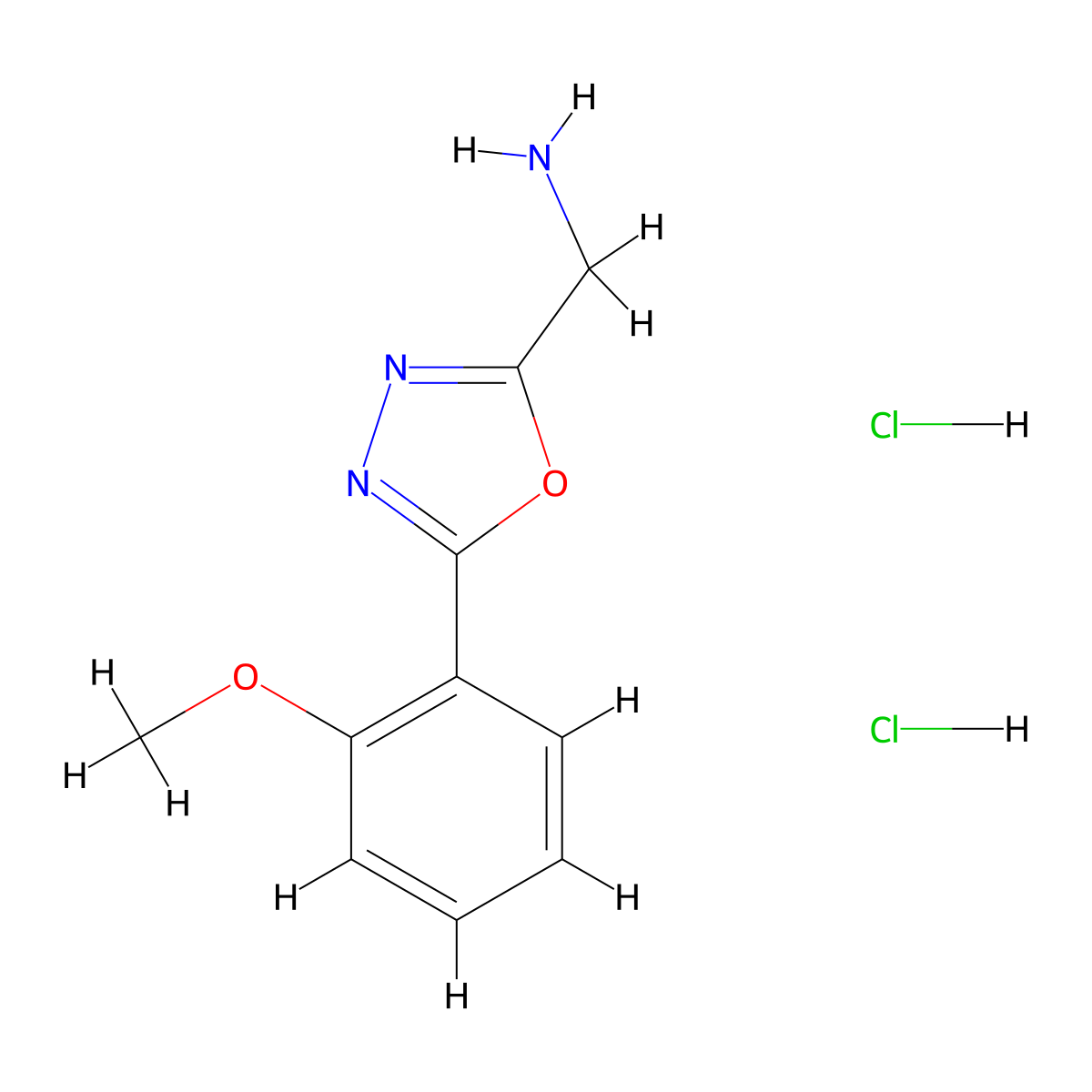 1-[5-(2-Methoxyphenyl)-1,3,4-oxadiazol-2-yl]methanamine dihydrochloride molecular structure, CAS 2825005-57-8