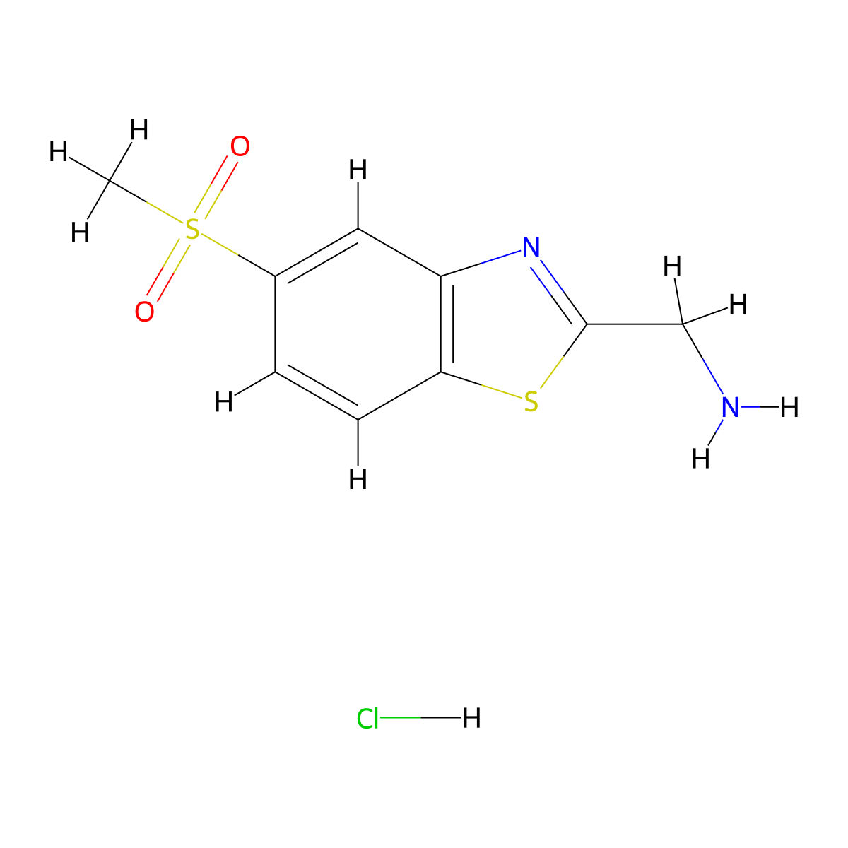 1-(5-Methanesulfonyl-1,3-benzothiazol-2-yl)methanamine hydrochloride molecular structure, CAS 2825005-59-0