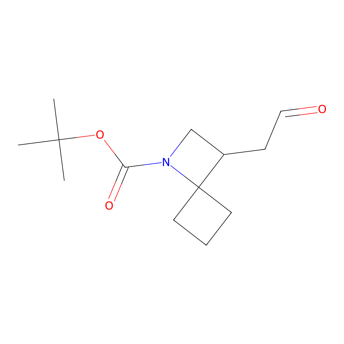 Tert-butyl 3-(2-oxoethyl)-1-azaspiro[3.3]heptane-1-carboxylate molecular structure, CAS 2825005-60-3